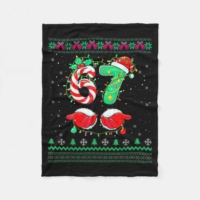 Couverture Polaire Santa Hands 67 Christmas Ugly Sweater Six Seven Me (Devant)