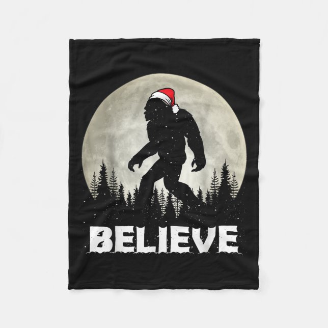 Couverture Polaire Santa Hat Bigfoot Believe Christmas Lights Rock Sa (Devant)