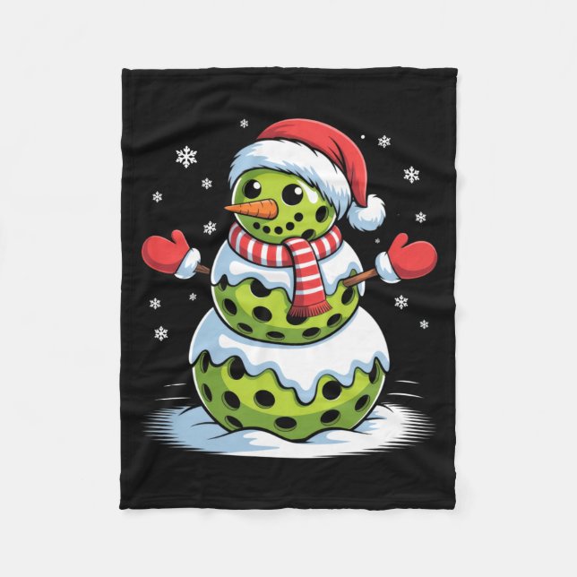 Couverture Polaire Santa Hat Ckleball Snowman Christmas Men Women Kid (Devant)