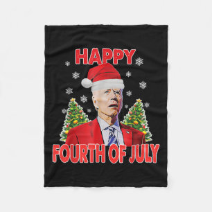 Couverture Polaire Santa Joe Biden Joyeux 14 Juillet Drôle Noël