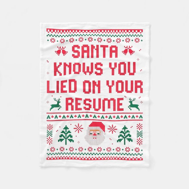 Couverture Polaire Santa Knows You Lied On Your Resume Funny Office C (Devant)