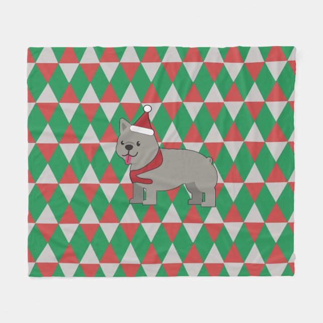 Couverture Polaire Santa PawsHoliday Diamonds Dog (Devant (Horizontal))