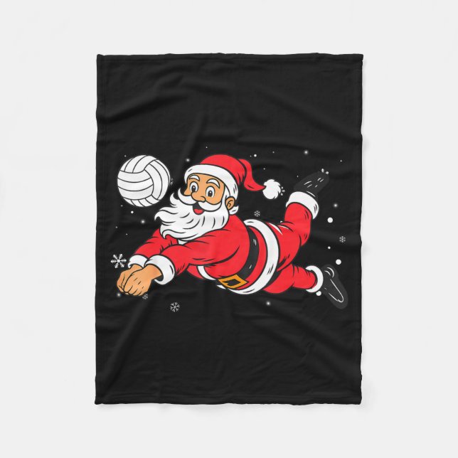 Couverture Polaire Santa Playing Volleyball Christmas Pajama Cool Srt (Devant)