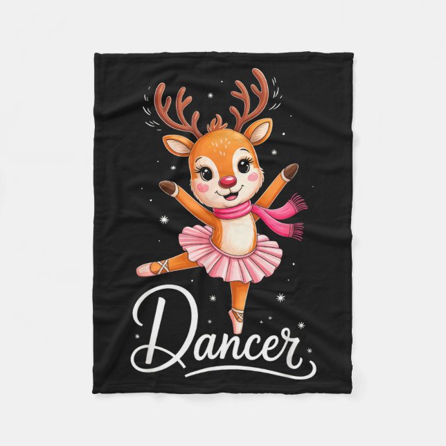 Couverture Polaire Santa Reindeer Ballet Dancer Cute Christmas Men Wo (Devant)