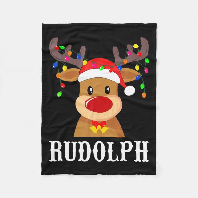 Couverture Polaire Santa Reindeer Rudolph Xmas Group Costume  (Devant)