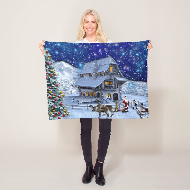 Couverture Polaire Santa Rudolph Elf with Sled (En situation)