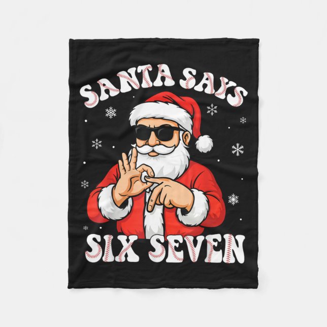 Couverture Polaire Santa Says 6 7 Six Seven Meme Baseball Number 67 G (Devant)