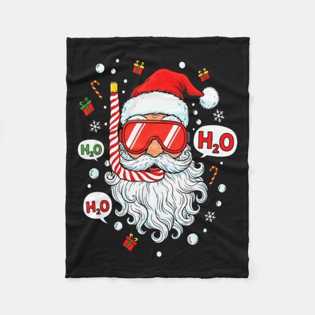 Couverture Polaire Santa Scuba Diving Equipment Funny Scuba Diver Chr (Devant)