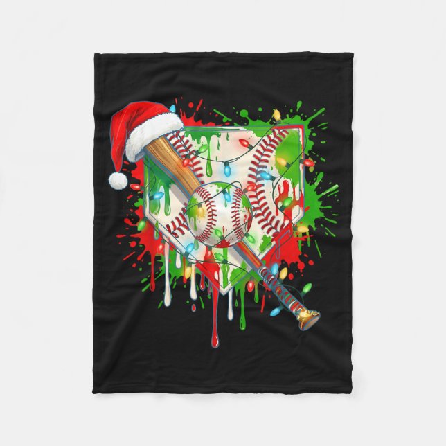 Couverture Polaire Santa Srts Ice Baseball Christmas Xmas Pajama Kid  (Devant)