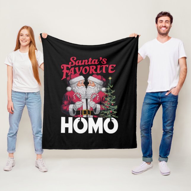 Couverture Polaire Santas Favori Homo Gay Christmas LGBTQ Pride (En situation)