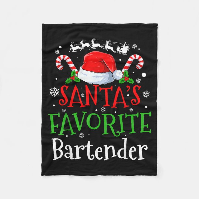 Couverture Polaire Santa's Favorite Bartender Christmas Party  (Devant)