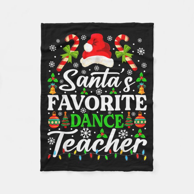 Couverture Polaire Santa's Favorite Dance Teacher Shirt Funny Christm (Devant)