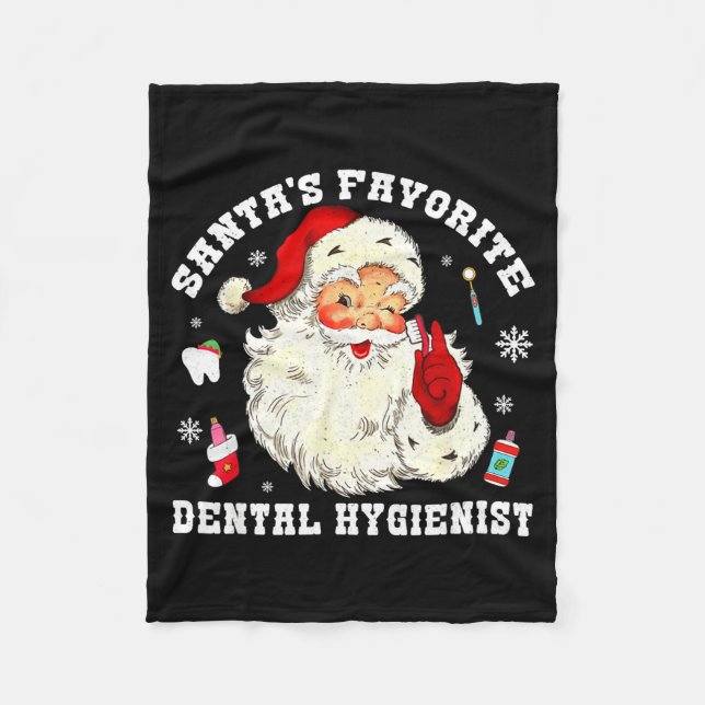 Couverture Polaire Santas Favorite Dental Hygienist Christmas Funny G (Devant)