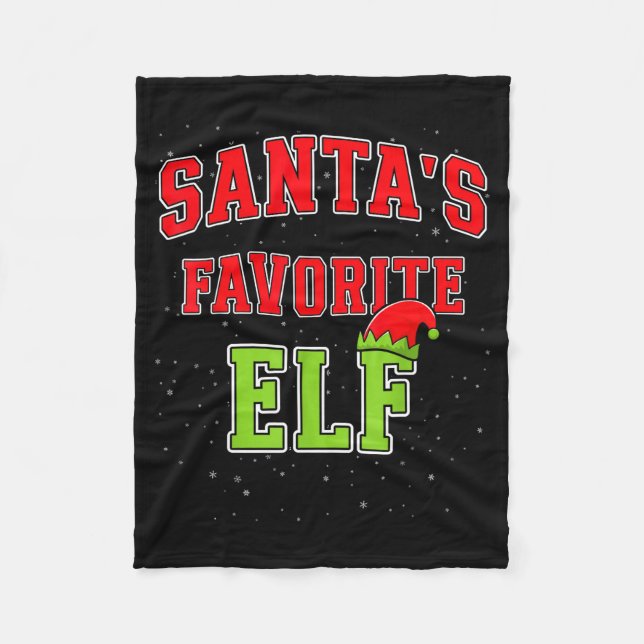 Couverture Polaire Santa's Favorite Elf Christmas Family Matching Gro (Devant)