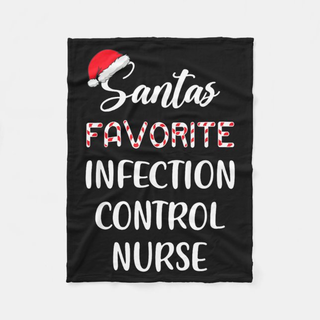 Couverture Polaire Santa's Favorite Infection Control Nurse Christmas (Devant)