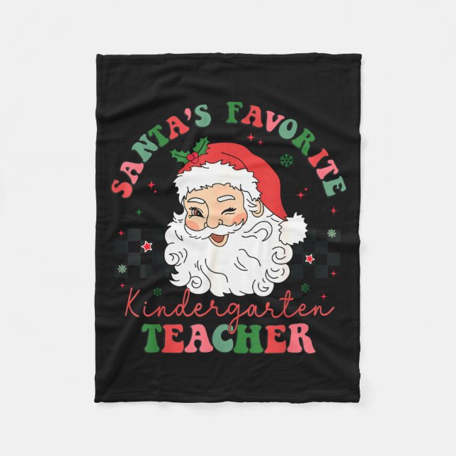 Couverture Polaire Santa's Favorite Kindergarten Teacher Christmas Me (Devant)