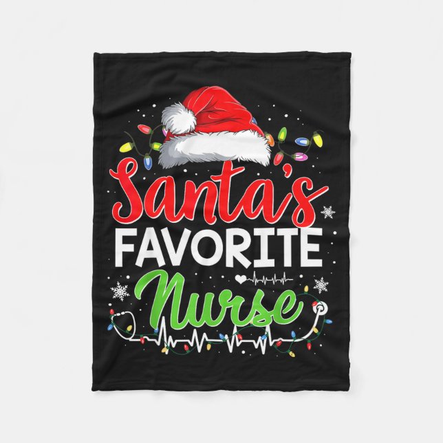 Couverture Polaire Santa's Favorite Nurse Funny Christmas Nurse Xmas  (Devant)