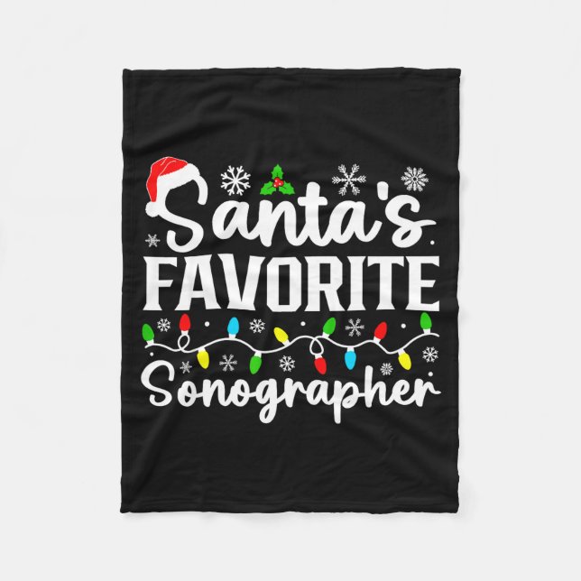 Couverture Polaire Santa's Favorite Sonographer Funny Christmas Famil (Devant)