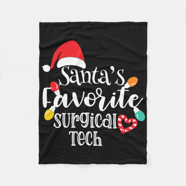 Couverture Polaire Santa's Favorite Surgical Tech Christmas Lights Sa (Devant)