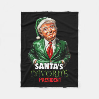 Couverture Polaire Santas Président favori Funny Trump Noël