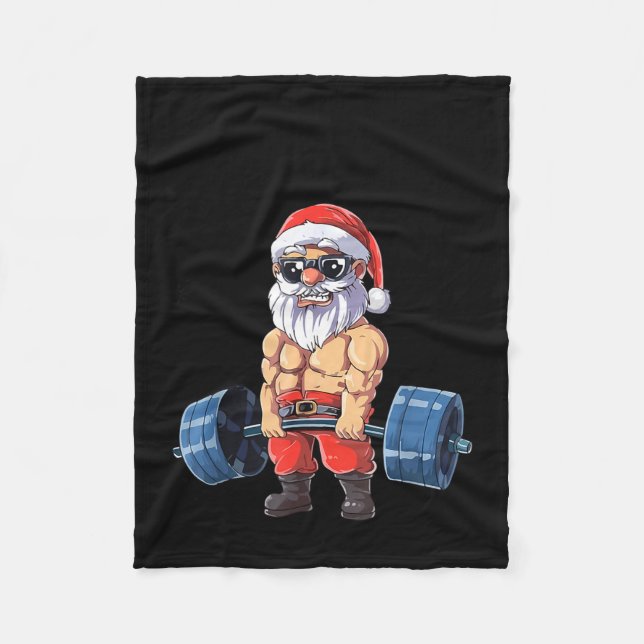 Couverture Polaire Santashred Funny Santa Meme Xmas Gym Bodybuilding  (Devant)