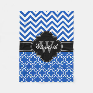 Couverture Polaire Saphir Bleu Noir Marocain #6 LG Chevron 1INQR