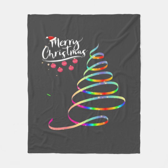 Couverture Polaire  Sapin de Noël   (Devant)