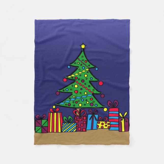 Couverture Polaire sapin de Noël (Devant)