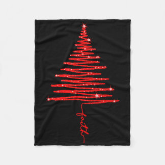 Couverture Polaire Sapin de Noël à étincelles rouges de la foi
