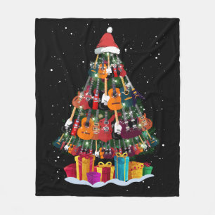 Couverture Polaire Sapin de Noël drôle Guitar