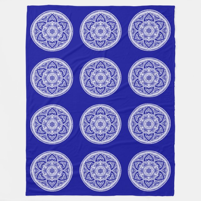 Couverture Polaire Sapphire Mandala (Devant)