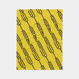 Couverture Polaire Sarah, motif de répétition géométrique, noir