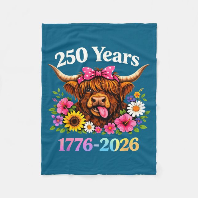 Couverture Polaire Sarcasm Highland Cow Happy New 250 Years American  (Devant)