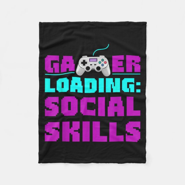 Couverture Polaire Sarcastic Gamer Loading Social Skills Funny Video  (Devant)