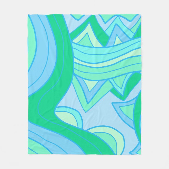 Couverture Polaire Sarcelle Groovy (Devant)