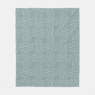 Couverture Polaire Sardines bleu sauge poussiéreux tendance Maison de