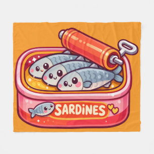 Couverture Polaire Sardines de dessin animé mignonnes