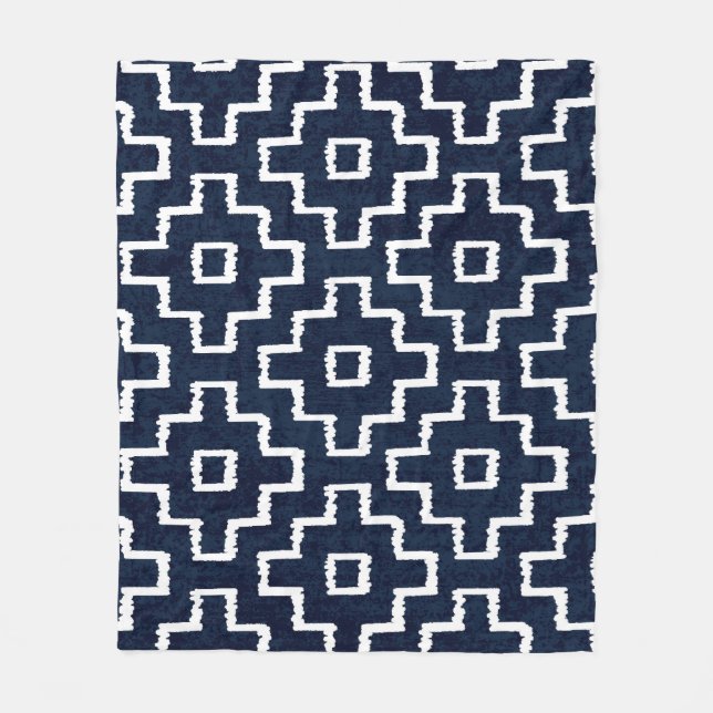 Couverture Polaire Sashiko Motif : Broderie japonaise traditionnelle (Devant)