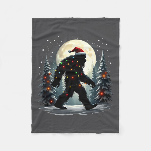 Couverture Polaire Sasquatch 67 Santa Bigfoot Christmas Tree Funny  (Devant)