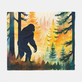 Couverture Polaire Sasquatch Autumn Landcape Sunset Fleece Blanche