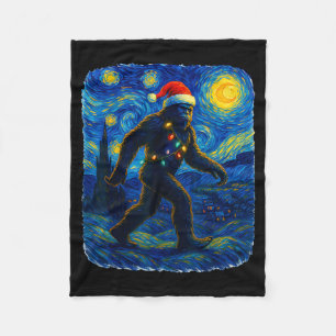 Couverture Polaire Sasquatch Noël Bigfoot Chapeau de Père Noël Van Go