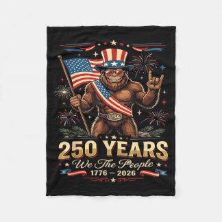 Couverture Polaire Sasquatch Patriotique USA Vintage 250 Ans Annivers