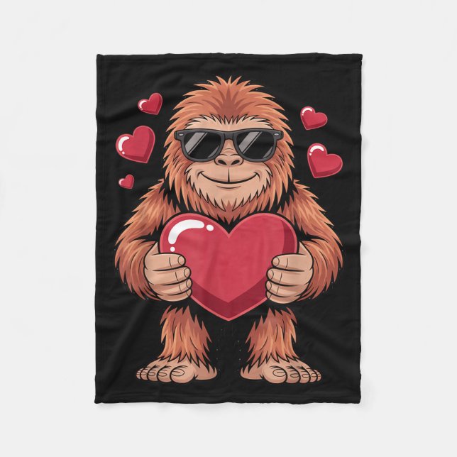 Couverture Polaire Sasquatch Valentine's Day - Bigfoot Heart Sungles  (Devant)