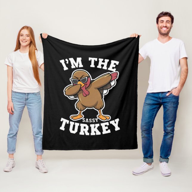 Couverture Polaire Sassy Turquie jumelle la famille Thanksgiving Part (En situation)