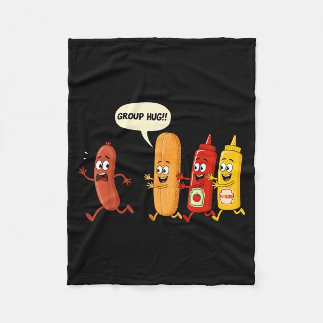 Couverture Polaire Saucisson Bun Chup Moutarde Drôle Hotdog Câlin de  (Devant)