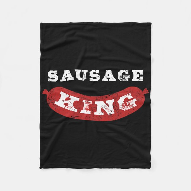 Couverture Polaire Saucisson King Funny Distressed Bbq (Devant)