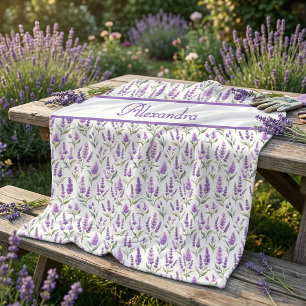 Couverture Polaire Sauge Pourpre Vert Lavande Nom Personnalisé