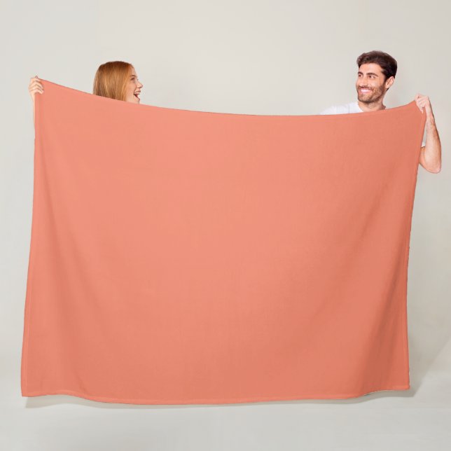 Couverture Polaire Saumon rouge et blanc minimaux rayures Bureau (En situation)