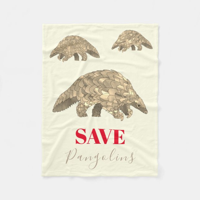 Couverture Polaire Sauver les pangolins (Devant)