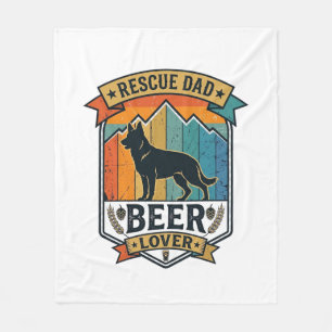 Couverture Polaire Sauver Papa Amateur de Bière Chien Vintage Sunset_